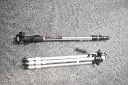 A Slick camera tripod and Manfrotto monopod