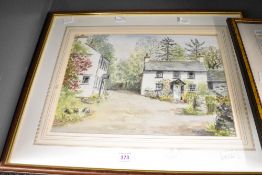 *Local Interest* Beryl Conroy (British Contemporary) Watercolour 'Farm House Troutbeck' a quaint