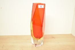 Thought to be a mid 20th-century Italian Murano 'Sommerso' glass vase by Luciano Salso of the