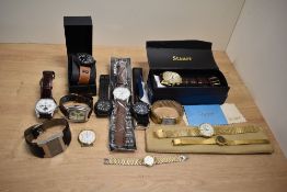 A collection of wristwatches, including two Mappin & Webb, a boxed Stauer, Limit and Ascot