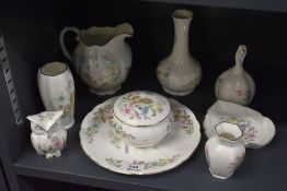 A small selection of 20th-century Aynsley fine bone china 'Wild Tudor' ware, featuring delicate,