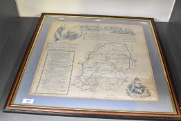 A framed Victorian Boer War cotton handkerchief printed with the poem and score for 'The Absent-