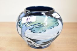 A 2003 Moorcroft Pottery 'Knypersley' vase by Emma Bossons, featuring tube lined Art Nouveau-style