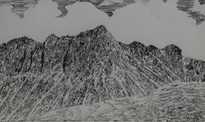 *Local Interest* Alfred Wainwright (British 1907 - 1991) Original pen and ink sketch 'Pikes Crag', a