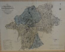 After J.Duncan (19th Century) Colourised map 'New Map of the County of Westmorland divided into