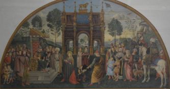 19th Century Arundel Society Chromolithograph 'St. Catherine of Alexandria Pleading Before her