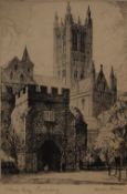 After F Robson (19th/20th Century) Etching 'St Mary's Church, Oxford', signed to mount lower right