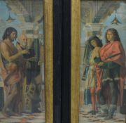 After Bartolomeo Montagna (Italian 1450 - 1523) A pair of Chromolithographs 'St. John the Baptist