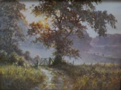 After David Dipnall (British 1941 - 2023) Lithograph 'The Summer Lane', sunrise through trees over a