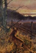 After Mick Cowston (British 1959-2006) limited edition colour print 'Window Shopping' rural fox