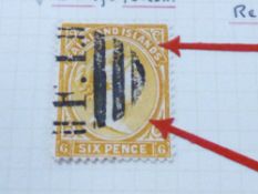 FALKLAND ISLANDS 1891 6D ORANGE YELLOW WITH RE-ENTRIES (SHEET POS NO 27) (HEIJTZ No. 10a v1) Fine