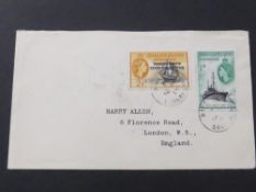FALKLAND ISLANDS 1958 COVER FROM BASE O (DANCO COAST POST OFFICE) TO UK This Post Office remained