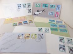 FALKLAND ISLANDS 1980's/90's RANGE OF 11 ILLUSTRATED FDC's SIGNED BY DESIGNER IAN STRANGE Fine group