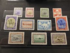 GREENLAND 1945 DEFINITIVES SET OF 9 UNMOUNTED MINT (HARP SEAL, KING CHRISTAIN X, INUIT KAYAK) One of