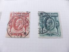 FALKLAND ISLANDS 1904-12 GV USED DEFINITIVES SET OF 8 WITH SHADES, FINE USED Single leaf with