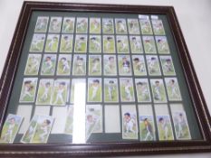 CIGARETTE CARDS 1926 PLAYERS CRICKETERS, CARICATURES BY 'RIP' FULL SET OF 50 FRAMED Cricketers issue