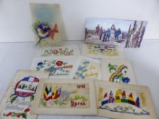 POSTCARDS: WORLD WAR I SILKS & DAILY MAIL OFFICIAL WAR PICTURE CARDS Group of 8 WWI Silks