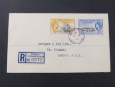 FALKLAND ISLAND DEPENDENCIES 1956 BASE N (ANVERS ISLAND POST OFFICE) REG COVER TO LONDON Fine