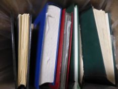 WORLDWIDE - 10 x STAMP COLLECTIONS IN BOX INCLUDING GB, IRELAND Box with various stockbooks and