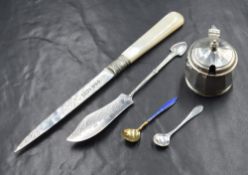 A George VI cruet pot of traditional form, marks for Chester 1938, maker Walker & Hall, together