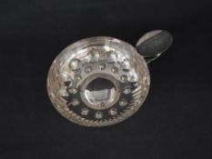 A large silver plated presentation taste du vin, of traditional form having 'à notre doyen le