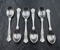 A set of six Elizabeth II silver King's pattern teaspoons, marks for Sheffield 2001, maker United
