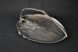 A Kayser Engelbert 20th century pewter serving tray, of oval form having a grape motif to the dish