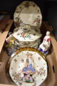 A Royal Doulton 'Old Leeds Sprays' part dinner service to include plates, tureen and meat plate (