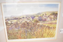 *Local interest* after Judith Bromley (British 20th Century) Lithograph, a view of the village of