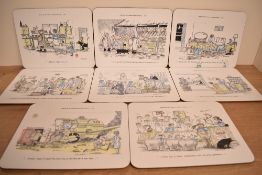 A set of eight Henry Brewis 'Sep the Farmer' cartoon tablemats distributed by the Northumbria