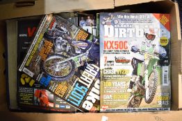 A carton of Dirt Bike Magazines