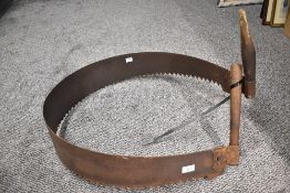 A vintage two man crosscut saw.