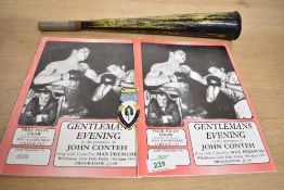 1993 18th June Gentlemans Evening in the presence of John Conteh Programme, one bearing signature,