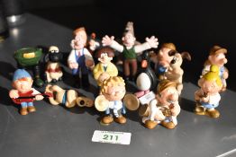 A collection of ten Aardman animations Wallace and Gromit figures sold along with seven Tetley Tea