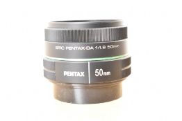Pentax 50mm f1.8 SMC DA Lens.
