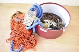 A collection of costume jewellery, including beaded jewellery and statement pieces and a white metal