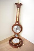 A vintage wood and brass Weathermaster barometer, thermometer and hydrometer sold along with a Wm
