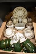 A collection of assorted gilt and white vintage part tea services and a Apilco part tea service in