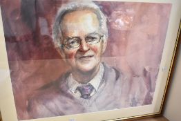 Artist unknown, watercolour, portrait of an elderly gentleman, indistinctly signed lower right,