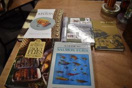 A selection of 5 fly tying books including dictionaries on dry fly's and salmon flies