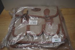 A vintage Shakespeare Oxford pocket fishing bag made from canvas and leather new in original