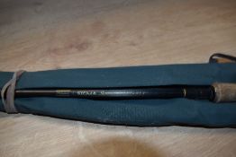 Two fly fishing rods. A Sue Burgess Diamond back 10ft 6in 3pc #6-8 in soft sleeve and a