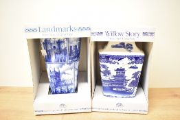 Two 20th-century Ringtons fine bone china vases, to include 'Landmarks' and 'Willow Story', marked
