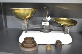 A 20th-century William and Thomas Avery Limited of Birmingham iron and brass weighing scale with