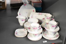 A selection of early 20th-century Royal Albert Crown China, featuring a delicate floral pattern with
