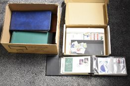 A large quantity of stamps, to include GB first day cover collection in four volumes; a flat box