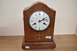 An early Edwardian Philipp Haas & Söhne of Germany (PH&S, 1867–1920) inlaid mahogany mantel clock,