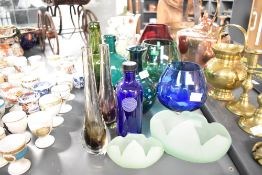 A quantity of 20th century to modern studio art glass, to include a set of three balloon glasses,