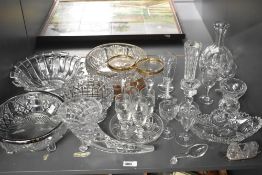 A large quantity of 20th-century glass ware, to include a small silver and glass cruet set,