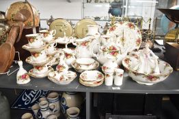 A large quantity of 20th-century Royal Albert 'Old Country Rose' bone china tea and dinner